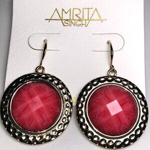 Amrita Fuschia Round Dangle Earrings